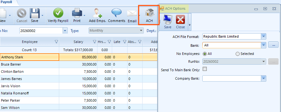 ACH Report Generation