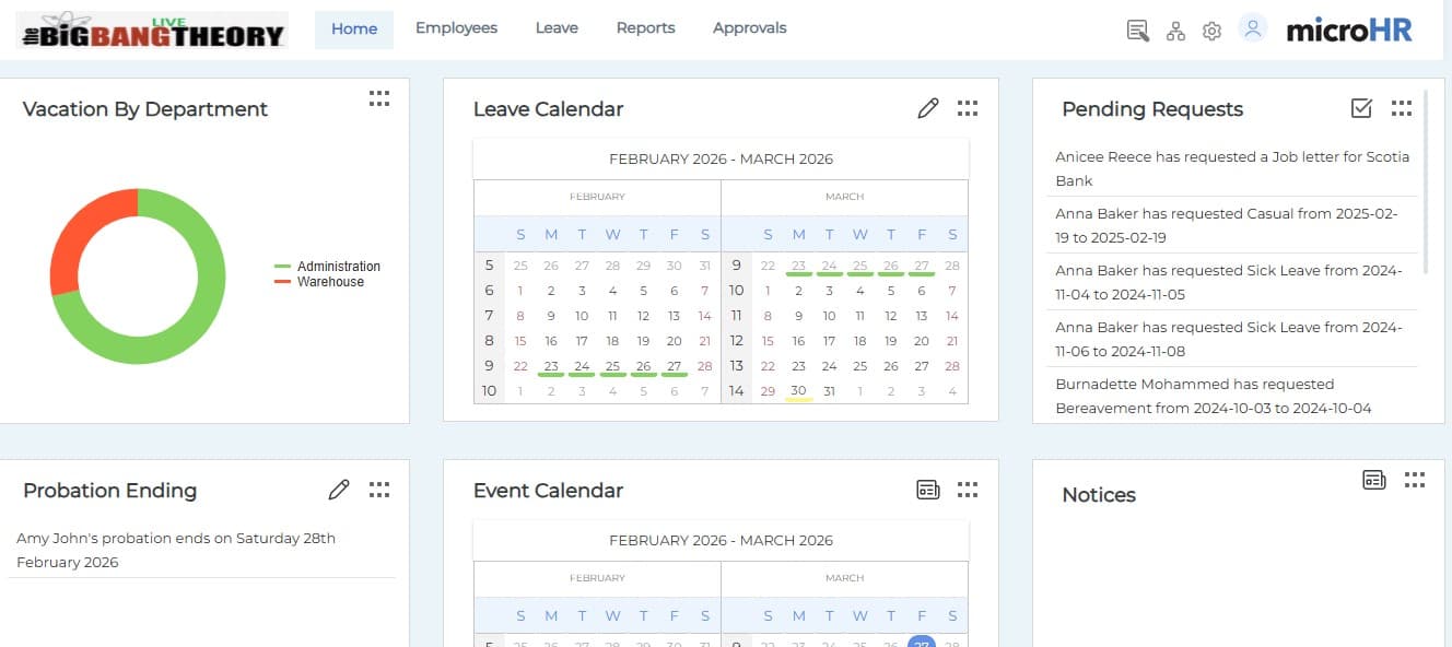 MicroHR Dashboard